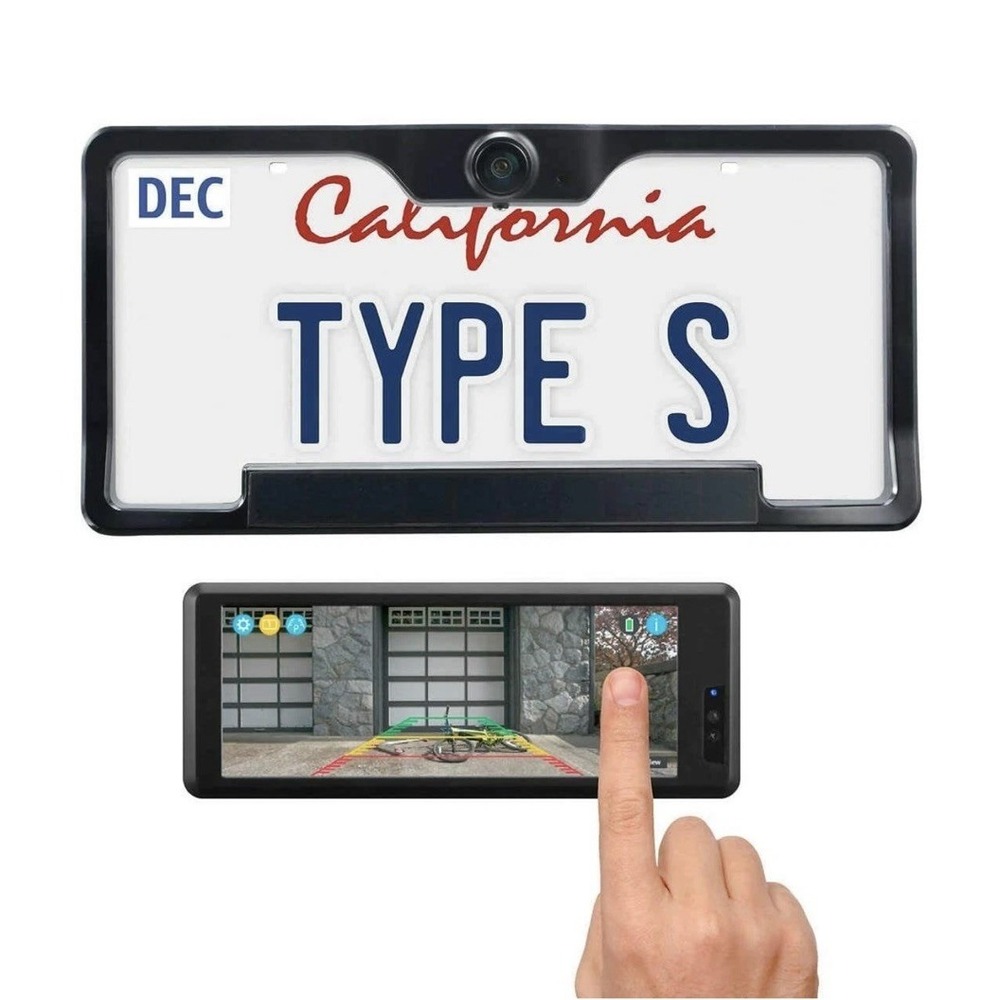HD Wireless Backup Camera 6.8" Widescreen Monitor + Solar Powered Plate Frame